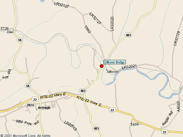 Map showing bridge location.