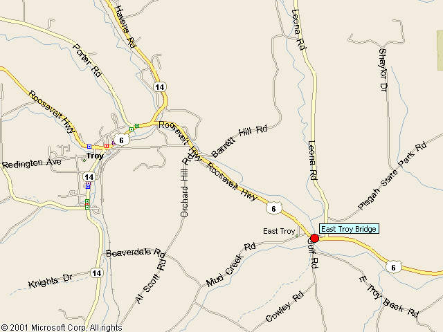 Map showing bridge location.
