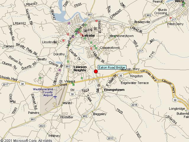 Map showing bridge location.