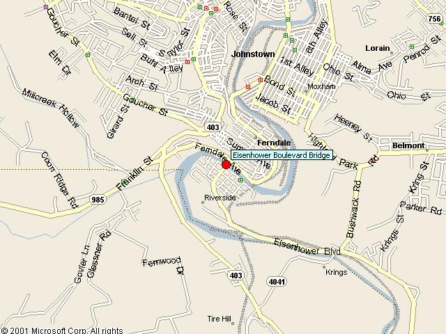 Map showing bridge location.