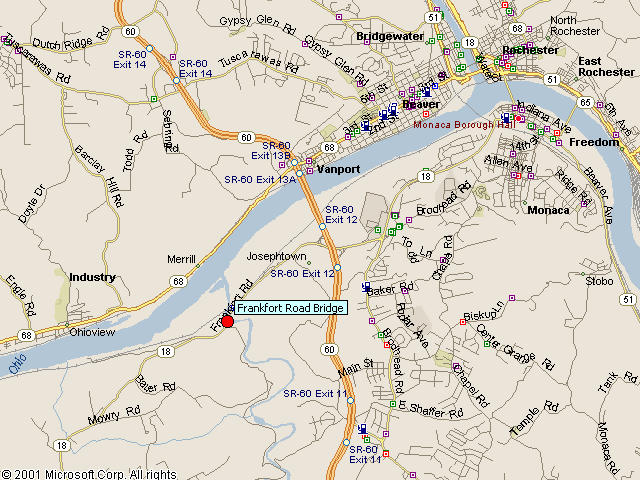 Map showing bridge location.
