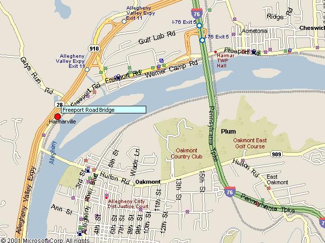 Map showing bridge location.
