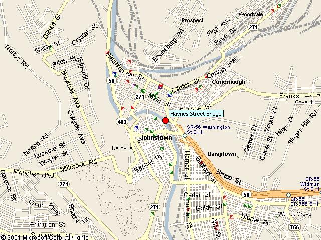 Map showing bridge location.