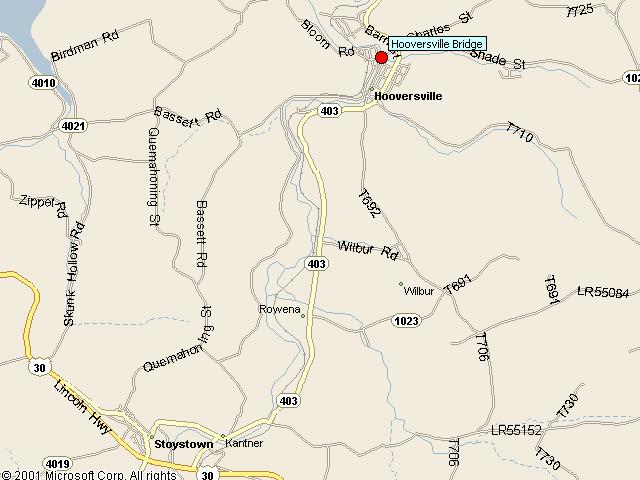 Map showing bridge location.
