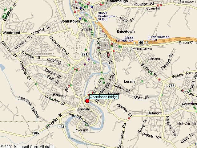 Map showing bridge location.
