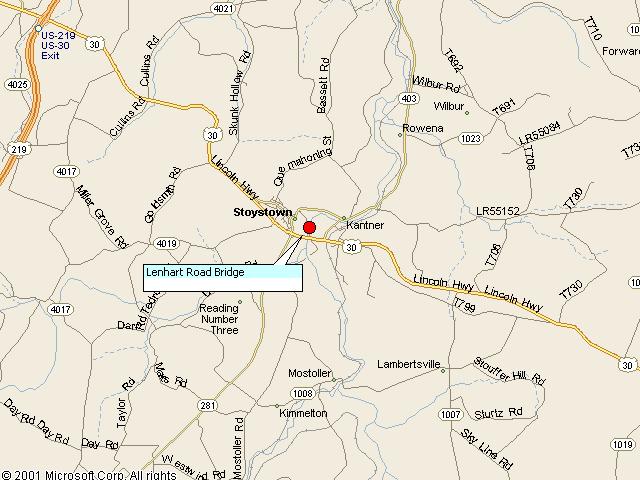 Map showing bridge location.