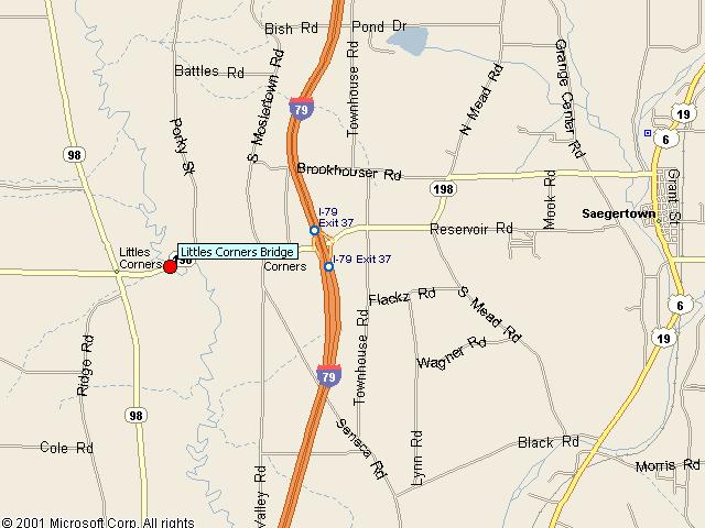 Map showing bridge location.
