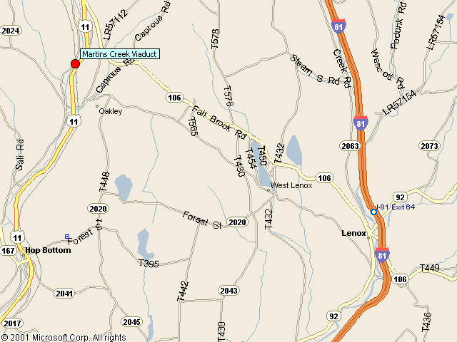Map showing bridge location.