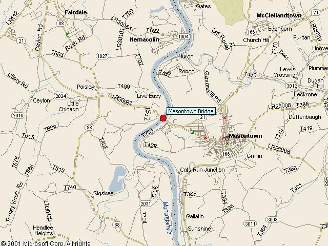 Map showing bridge location.