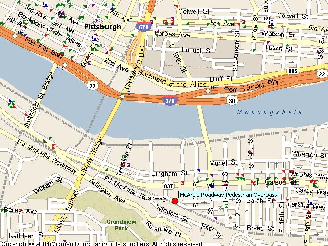 Map showing bridge location.