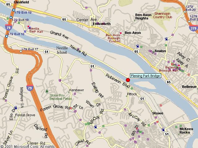 Map showing bridge location.