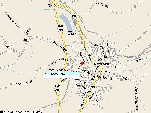 Map showing bridge location.