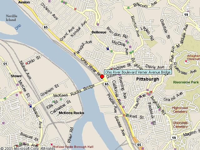 Map showing bridge location.
