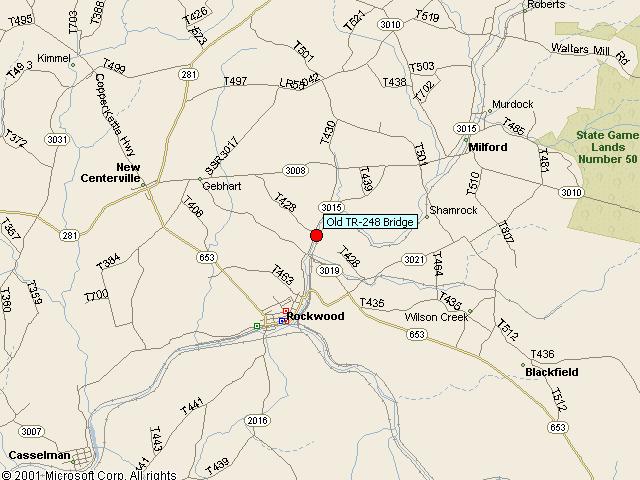 Map showing bridge location.