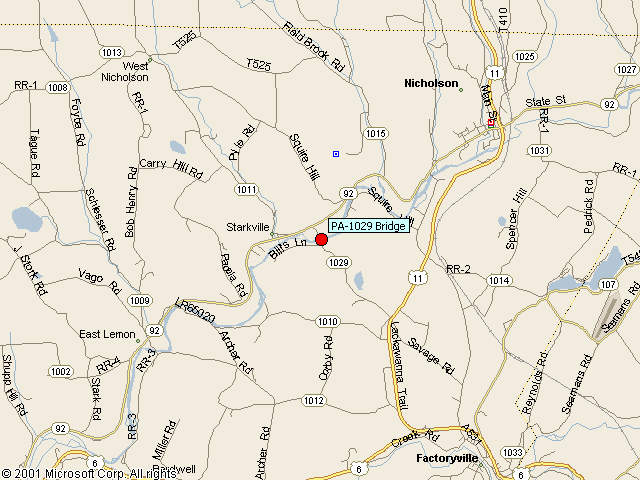 Map showing bridge location.