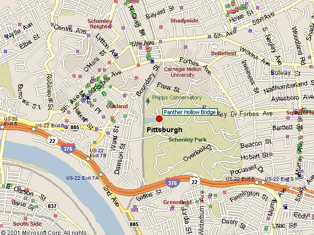 Map showing bridge location.