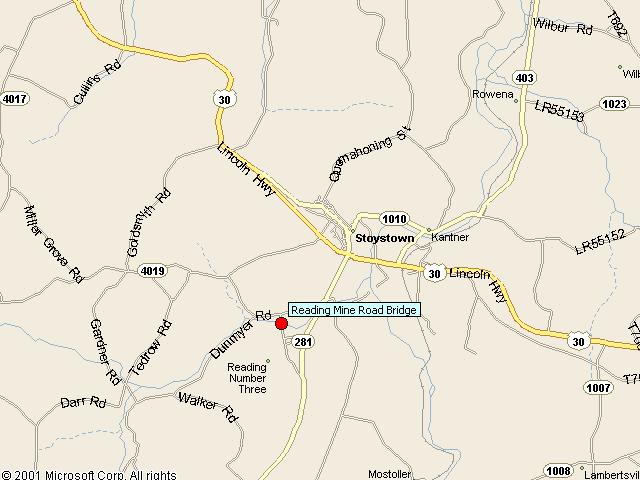 Map showing bridge location.
