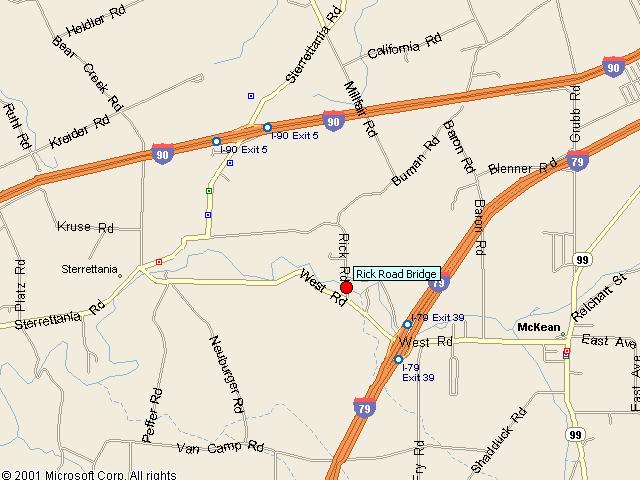 Map showing bridge location.