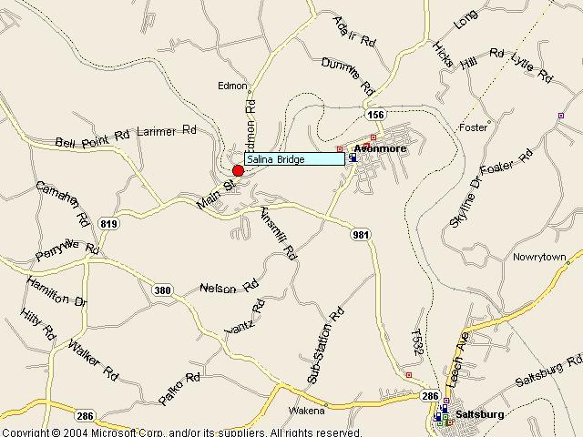 Map showing bridge location.