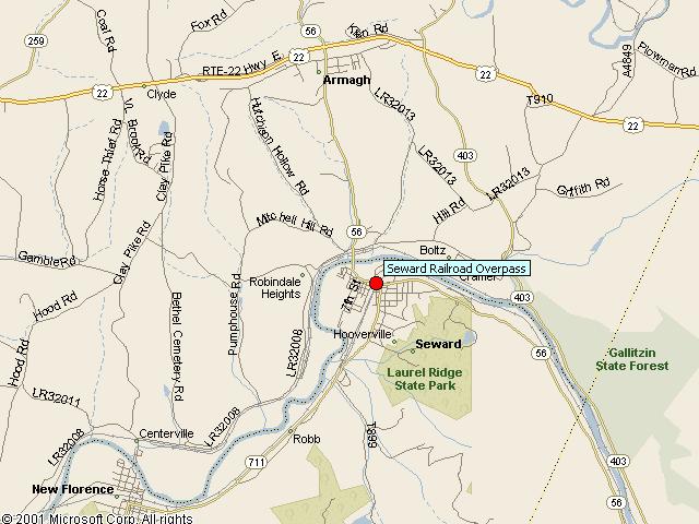 Map showing bridge location.
