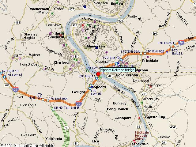Map showing bridge location.