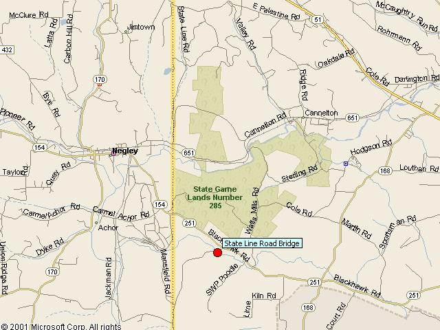Map showing bridge location.