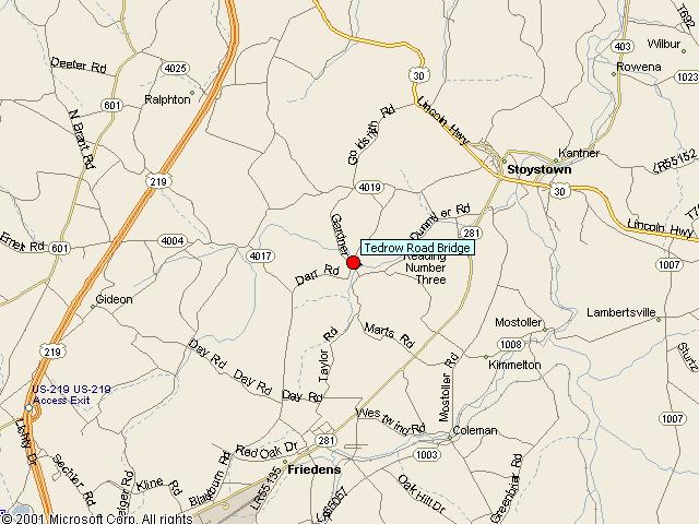 Map showing bridge location.