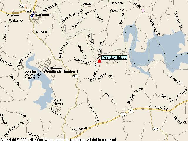 Map showing bridge location.