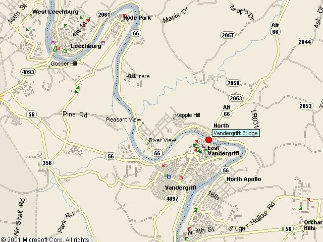 Map showing bridge location.