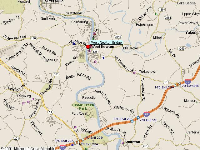 Map showing bridge location.