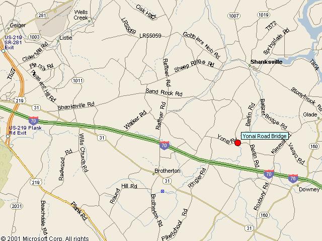Map showing bridge location.