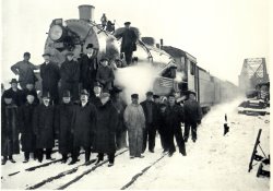 First Freight Train Crossing The Bridge, December 3, 1917