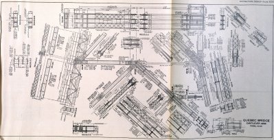 Sheet From The Bridge Plans Showing A Cantilever Arm Truss Panel.