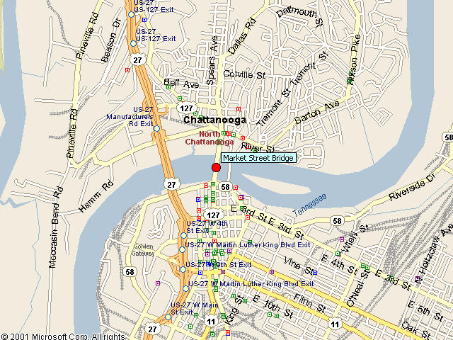 Map showing bridge location.