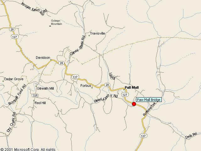Map showing bridge location.