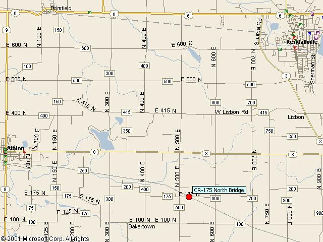 Map showing bridge location.