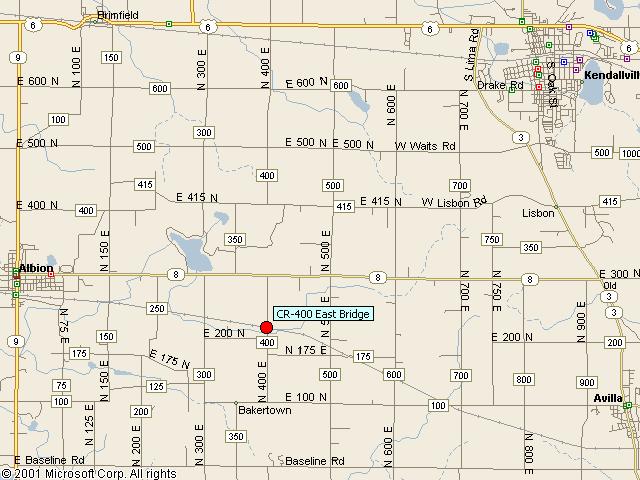 Map showing bridge location.