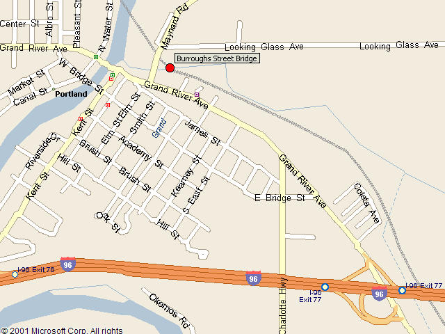 Map showing bridge location.