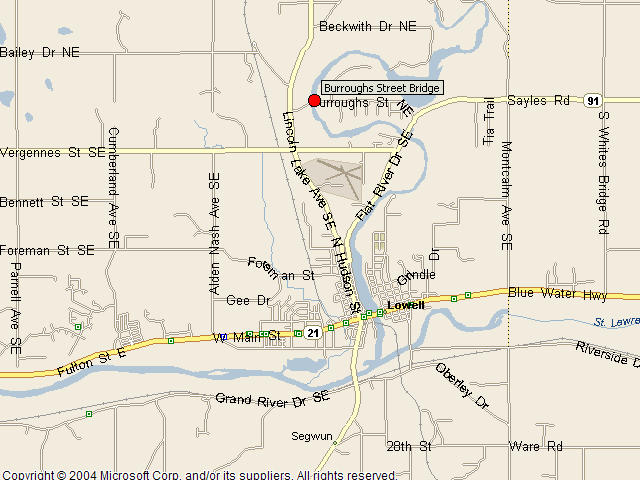 Map showing bridge location.