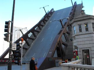 Franklin Street Bridge Raised