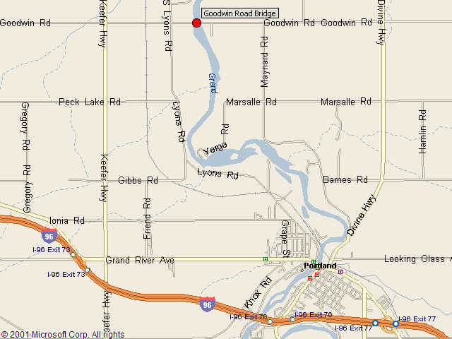 Map showing bridge location.