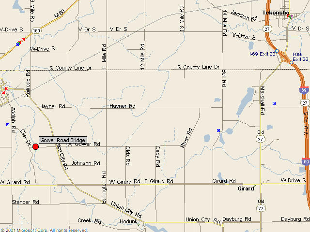 Map showing bridge location.