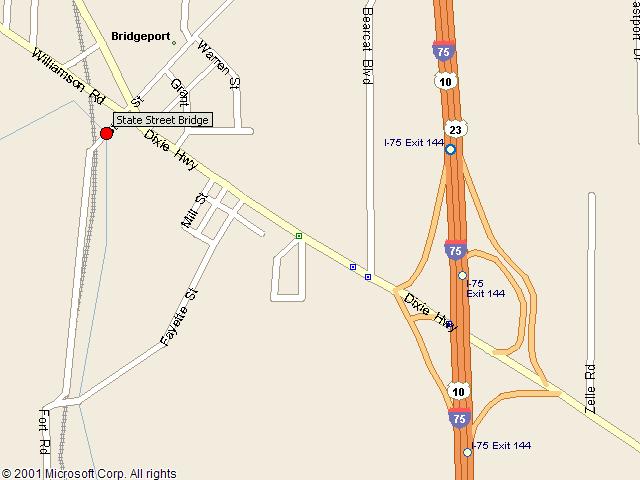 Map showing bridge location.