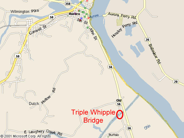 Map showing bridge location.