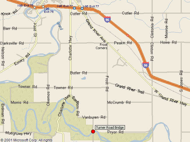 Map showing bridge location.