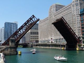 Wells Street Bridge Raised