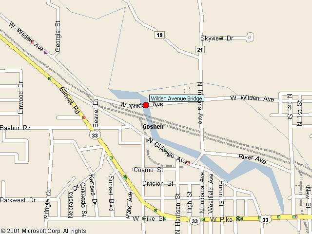 Map showing bridge location.