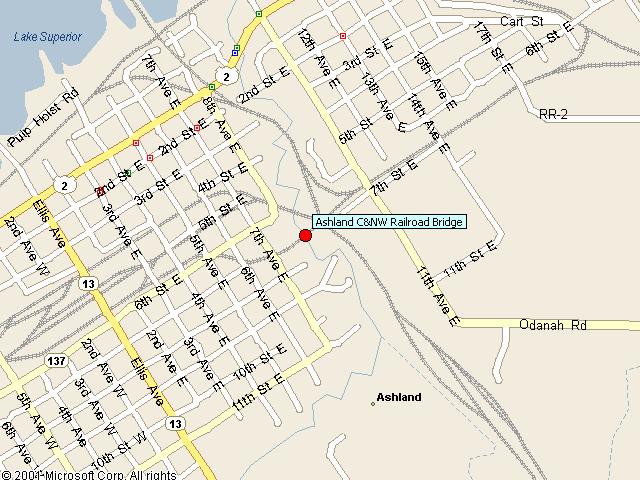 Map showing bridge location.