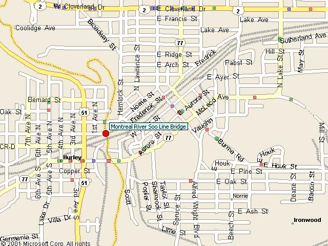 Map showing bridge location.
