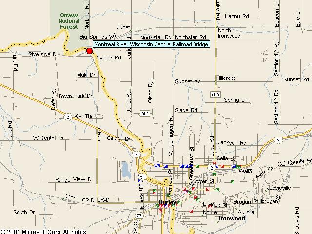 Map showing bridge location.